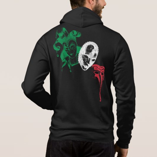 Masquerade Commedia Dell Arte Italiaanse vlag Hoodie (Achterkant)