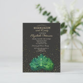 Masquerade, Confetti Green Masque Sweet 16 Uitnodiging Briefkaart (Staand voorkant)