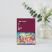 MASQUERADE/DANCE, MUZIEK helder rood, roze Visitekaartje (Staand voorkant)