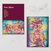 MASQUERADE/DANCE, MUZIEK helder rood, roze Visitekaartje (Voorkant / Achterkant)