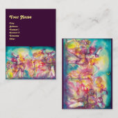 MASQUERADE/DANCE, MUZIEK paars, blauw rood, roze Visitekaartje (Voorkant / Achterkant)