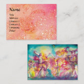 MASQUERADE, Dans, Muziek, blauw rood, roze Visitekaartje (Voorkant / Achterkant)