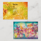 MASQUERADE, Dans, Muziek, geel blauw rood, roze Visitekaartje (Voorkant / Achterkant)