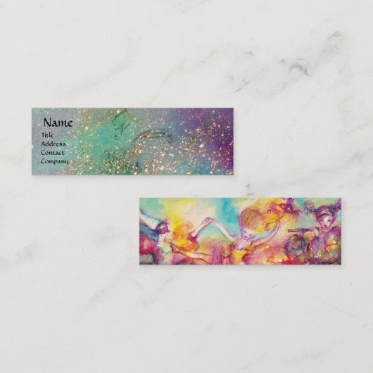 MASQUERADE ,Dans, Muziek, Theater Artiest, Blauw Mini Visitekaartje (Voorkant / Achterkant)