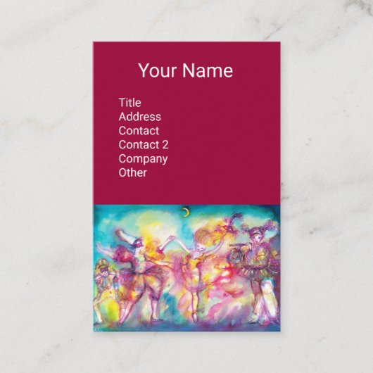 MASQUERADE Dansmuziek, Theaterkunstenaar, Paarse Visitekaartje (Voorkant)