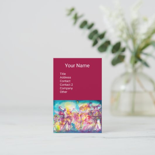 MASQUERADE Dansmuziek, Theaterkunstenaar, Paarse Visitekaartje (Staand voorkant)