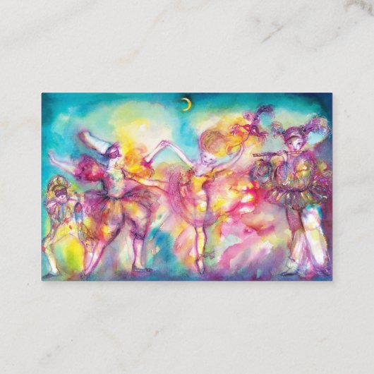 MASQUERADE Dansmuziek, Theaterkunstenaar, Paarse Visitekaartje (Achterkant)
