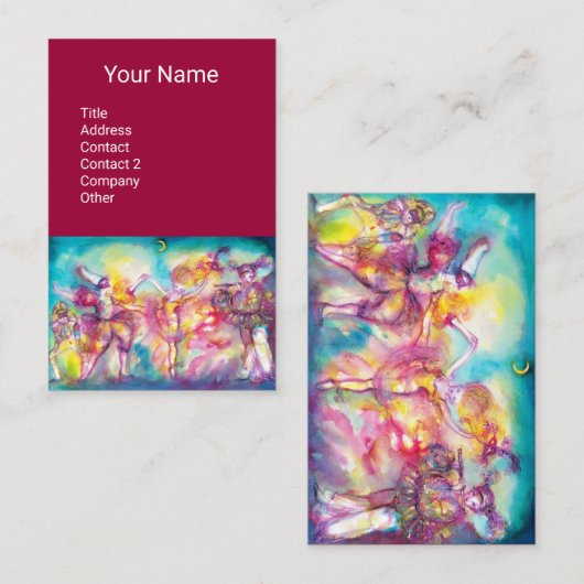 MASQUERADE Dansmuziek, Theaterkunstenaar, Paarse Visitekaartje (Voorkant / Achterkant)