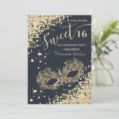 Masquerade diamant luxe goud, zoet 16 kaart (Staand voorkant)