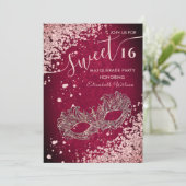 Masquerade diamant luxe roos goud, zoet 16 Inv. Kaart (Staand voorkant)