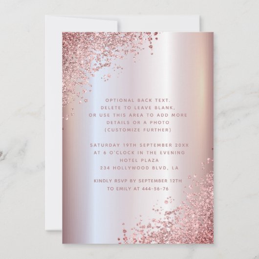 Masquerade diamant luxe roos goud, zoet 16 kaart (Achterkant)