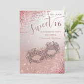 Masquerade diamant luxe roos goud, zoet 16 kaart (Staand voorkant)