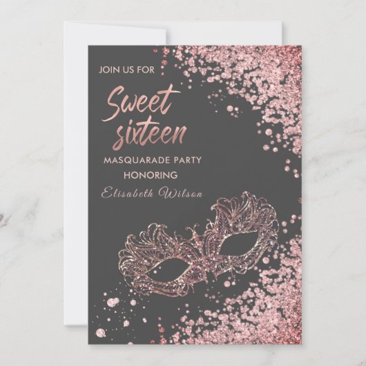 Masquerade diamant luxe roos goud, zoet 16 kaart (Voorkant)