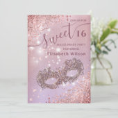 Masquerade diamant luxe roos goud, zoet 16 kaart (Staand voorkant)