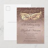 Masquerade Diamonds Glitter 18e verjaardag Uitnodiging Briefkaart (Voorkant / Achterkant)