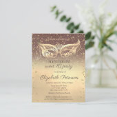 Masquerade Diamonds Glitter Gold Sweet 16 Kaart (Staand voorkant)