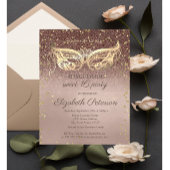 Masquerade Diamonds Glitter Sweet 16 Uitnodiging Briefkaart