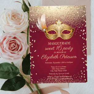 Masquerade Diamonds,Masque,Sweet 16 Uitnodiging Briefkaart