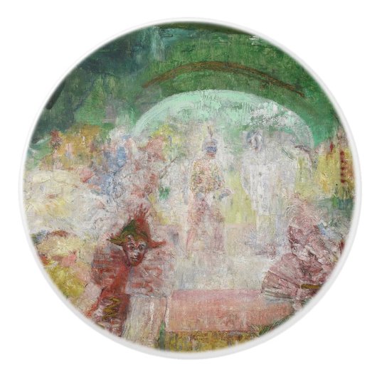 Masquerade door James Ensor (1889) Keramische Knop (Voorkant)