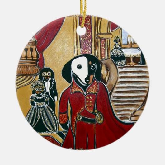 MASQUERADE DOXIE KERAMISCH ORNAMENT (Voorkant)