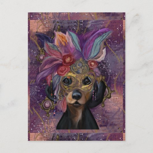 MASQUERADE DOXIE KUNST BRIEFKAART (Voorkant)