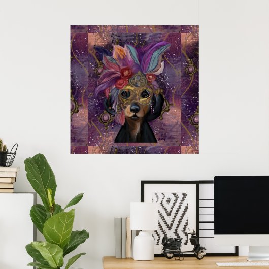 MASQUERADE DOXIE KUNST POSTER (Thuiskantoor)