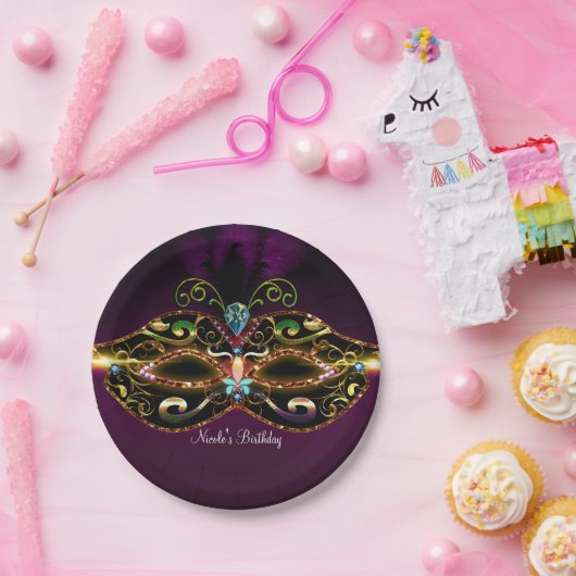 Masquerade Elegant Kostuum Verjaardagsfeest Borden Papieren Bordje (Feest)