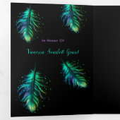 Masquerade en veren Sweet 16 Party Uitnodiging (Binnenzijde eerst)