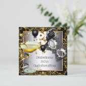 Masquerade Fabulous 30th Silver Gold Black Party Kaart (Staand voorkant)