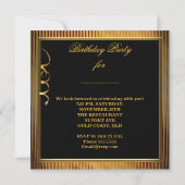 Masquerade Fabulous 50 Gold Black Birthday Party Kaart (Achterkant)