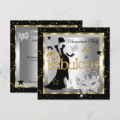 Masquerade Fabulous 50 Party Gold Silver Black Kaart (Voorkant / Achterkant)