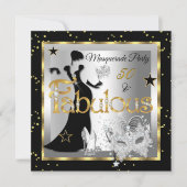 Masquerade Fabulous 50 Party Gold Silver Black Kaart (Voorkant)