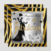 Masquerade Fabulous 50 Zebra Gold Silver Black 2 Kaart (Voorkant / Achterkant)