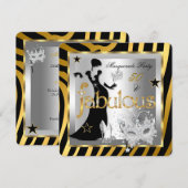 Masquerade Fabulous 50 Zebra Gold Silver Black 2 Kaart (Voorkant / Achterkant)