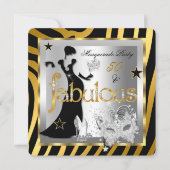 Masquerade Fabulous 50 Zebra Gold Silver Black 2 Kaart (Voorkant)