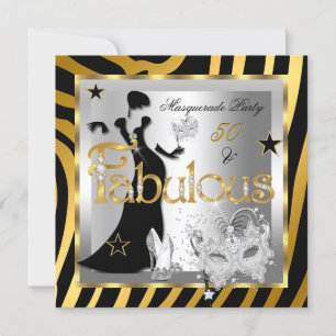 Masquerade Fabulous 50 Zebra Gold Silver Black Kaart