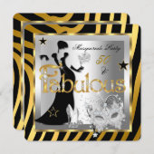 Masquerade Fabulous 50 Zebra Gold Silver Black Kaart (Voorkant / Achterkant)