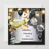 Masquerade Fabulous Silver Mask Gold Lights Kaart (Voorkant)