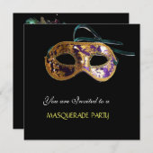 MASQUERADE FEest, Zwart wit blauw Kaart (Voorkant / Achterkant)