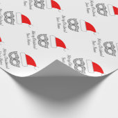 Masquerade feestmasker met kerstmuts cadeaupapier (Hoek)