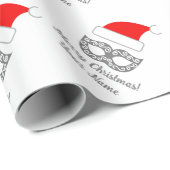 Masquerade feestmasker met kerstmuts cadeaupapier (Rol Hoek)