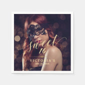 Masquerade Foto Sweet 16 Verjaardag Servet (Voorkant)