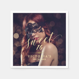 Masquerade Foto Sweet 16 Verjaardag Servet