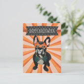 MASQUERADE FRENCH BULLDOG HALLOWEEN Briefkaart (Staand voorkant)