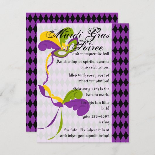 Masquerade Gala Kaart (Voorkant / Achterkant)