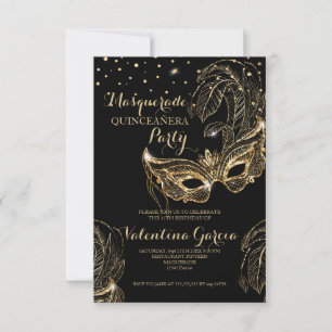 Masquerade glitter quinceanera mask nodig save the date