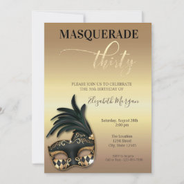 Masquerade Gold 30th Birthday Kaart