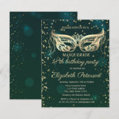 Masquerade Gold Diamonds 18e verjaardag Kaart (Voorkant / Achterkant)