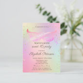 Masquerade Gold Diamonds Holographic Sweet 16 Uitnodiging Briefkaart (Staand voorkant)