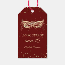 Masquerade Gold Diamonds Red Sweet 16 Cadeaulabel